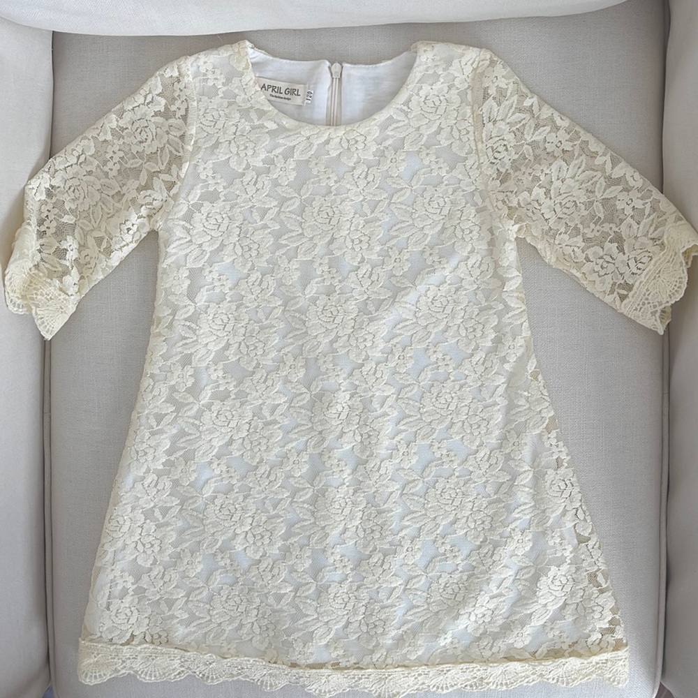 Toddler girl ivory lace dress